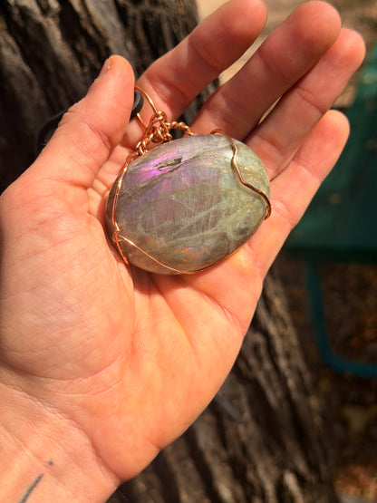 The Dragon Flash — Purple Labradorite Statement Necklace