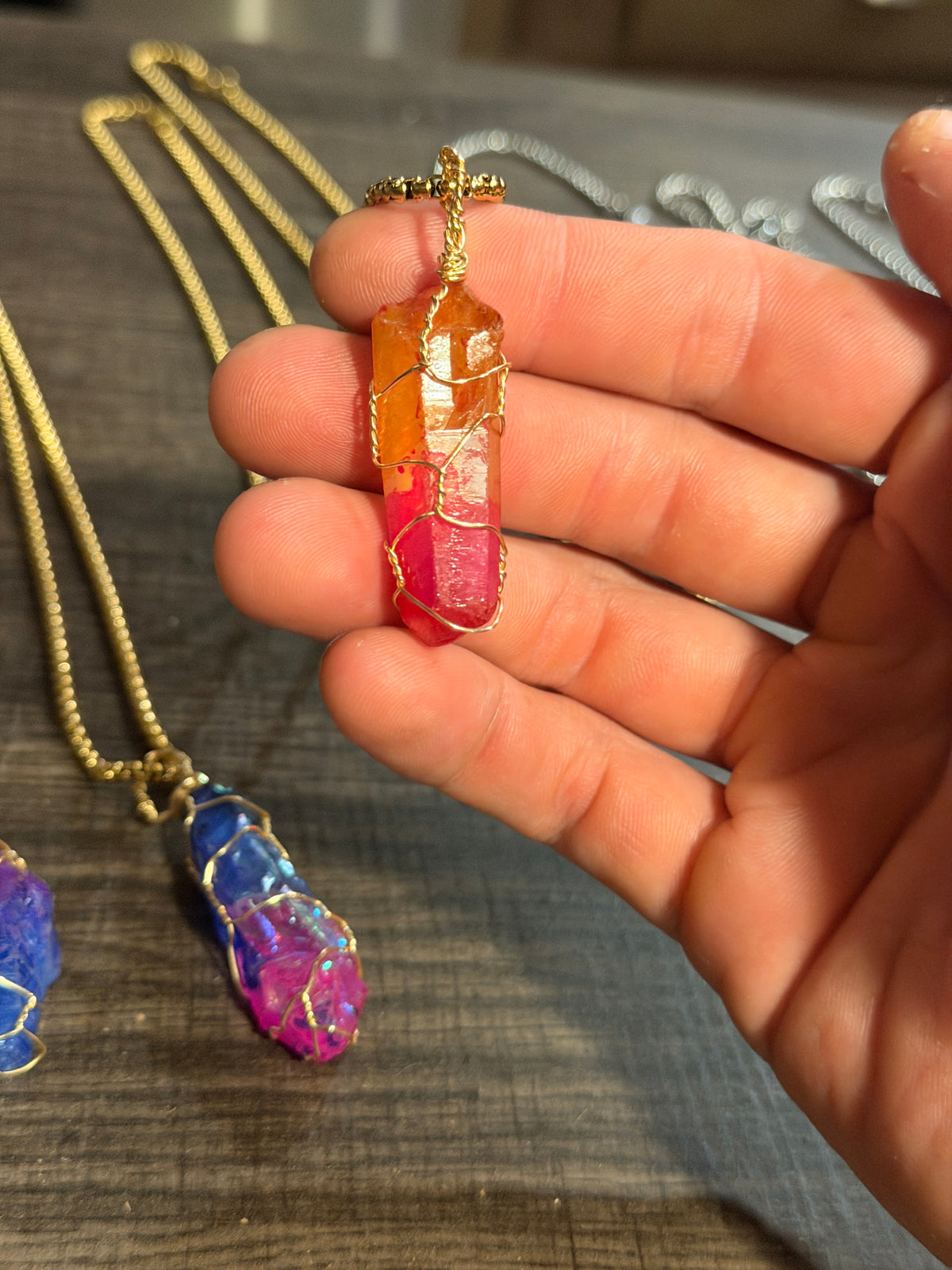 The Aurora: Hand-Wrapped Quartz Necklaces