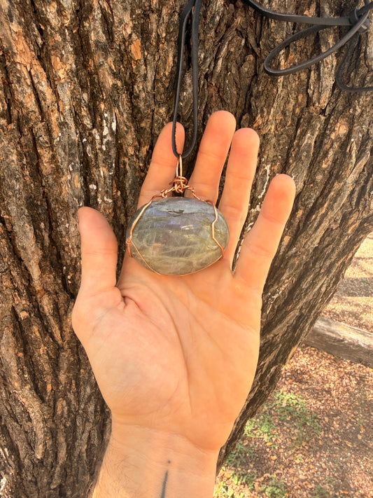 The Dragon Flash — Purple Labradorite Statement Necklace