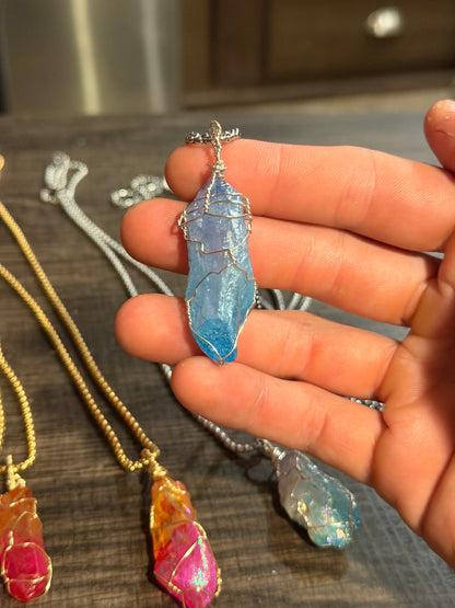 The Aurora: Hand-Wrapped Quartz Necklaces