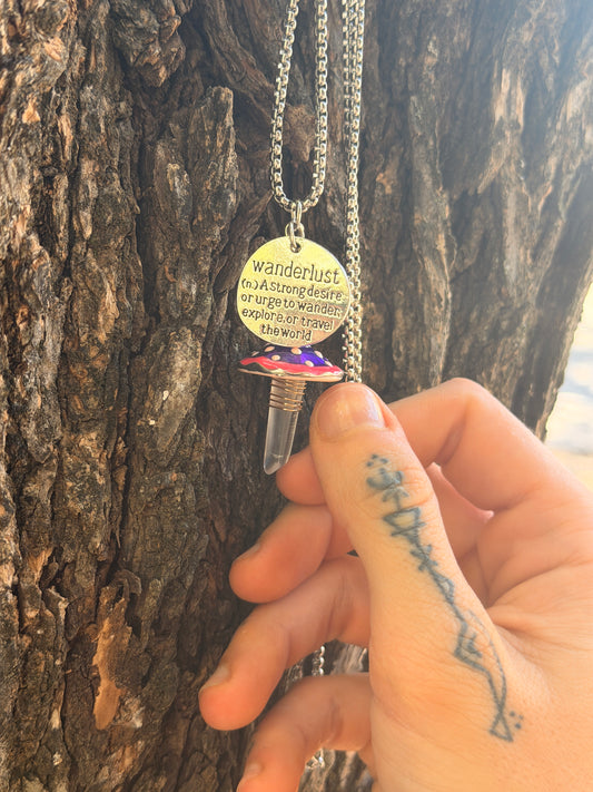Wanderlust Mushroom & Crystal Pendant