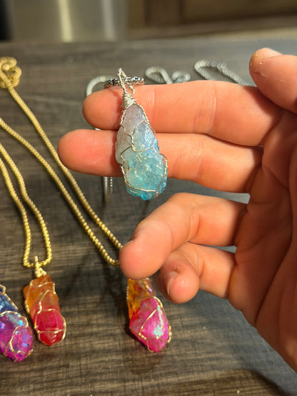 The Aurora: Hand-Wrapped Quartz Necklaces