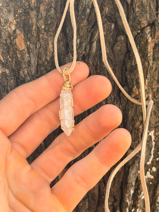 The Light Bearer — Angel Aura Quartz Point Necklace
