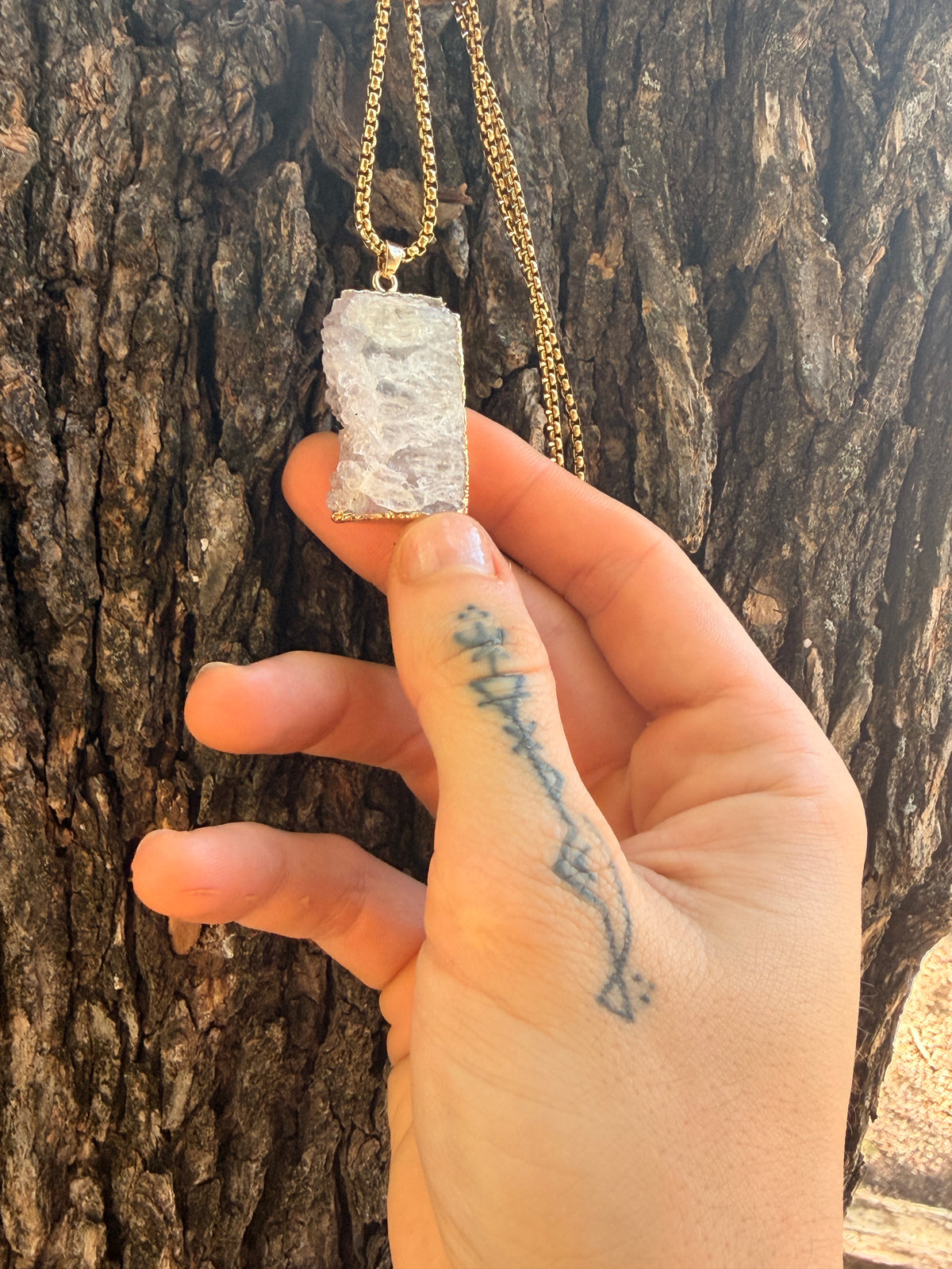 Amethyst Druzy Slice Pendant – Gold Plated