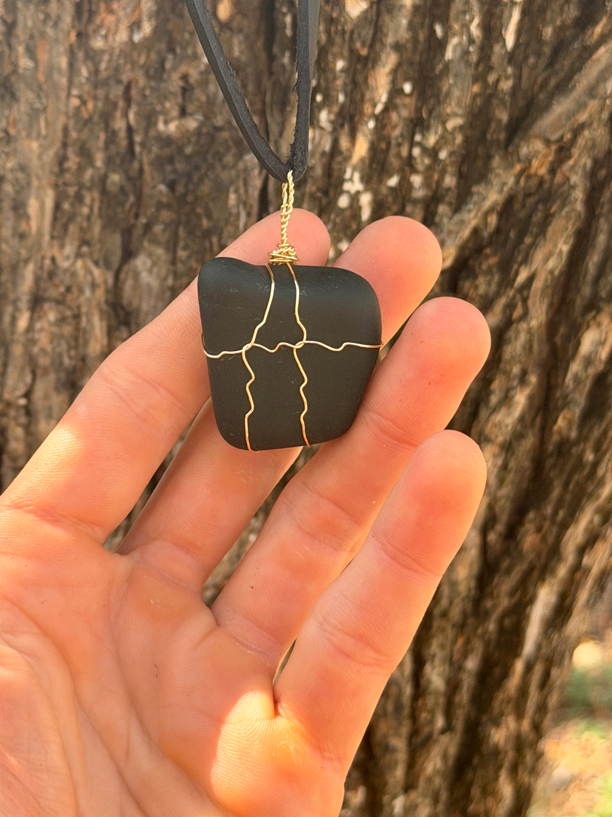 The Black Sentinel — Hand-Wrapped Black Jasper Necklace