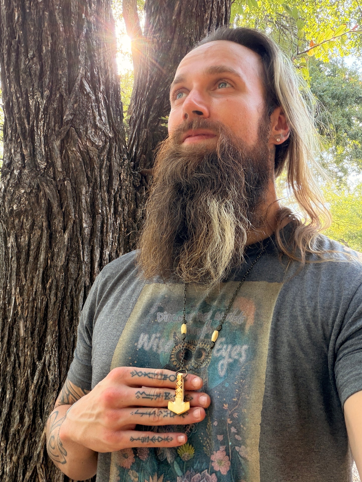 Handcrafted Bone Mjolnir Pendant