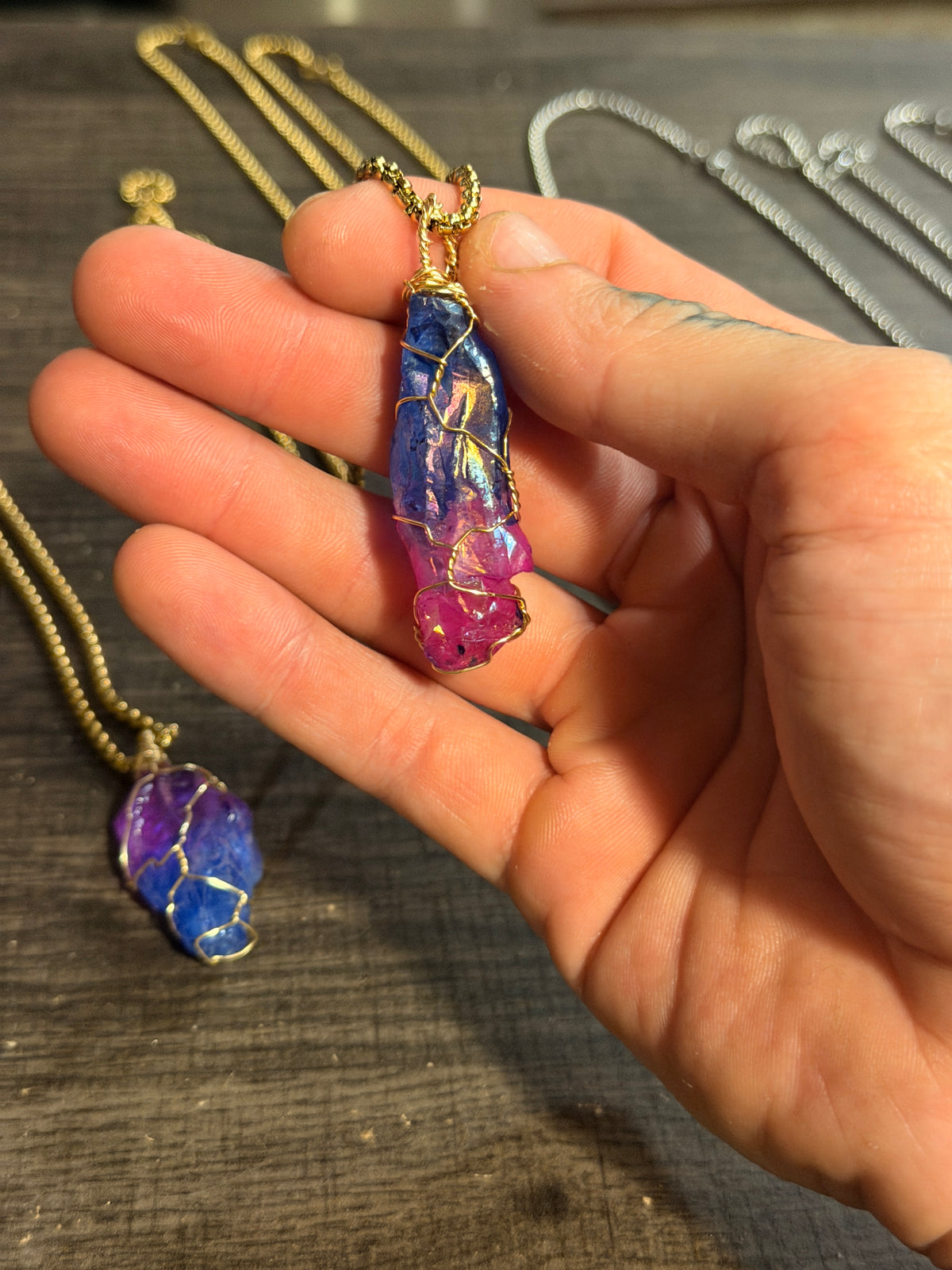 The Aurora: Hand-Wrapped Quartz Necklaces