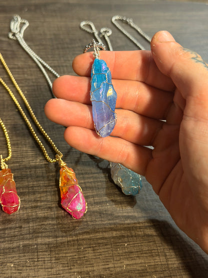 The Aurora: Hand-Wrapped Quartz Necklaces