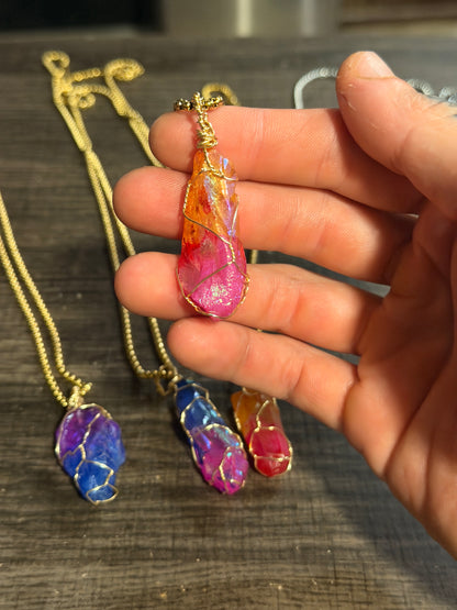 The Aurora: Hand-Wrapped Quartz Necklaces