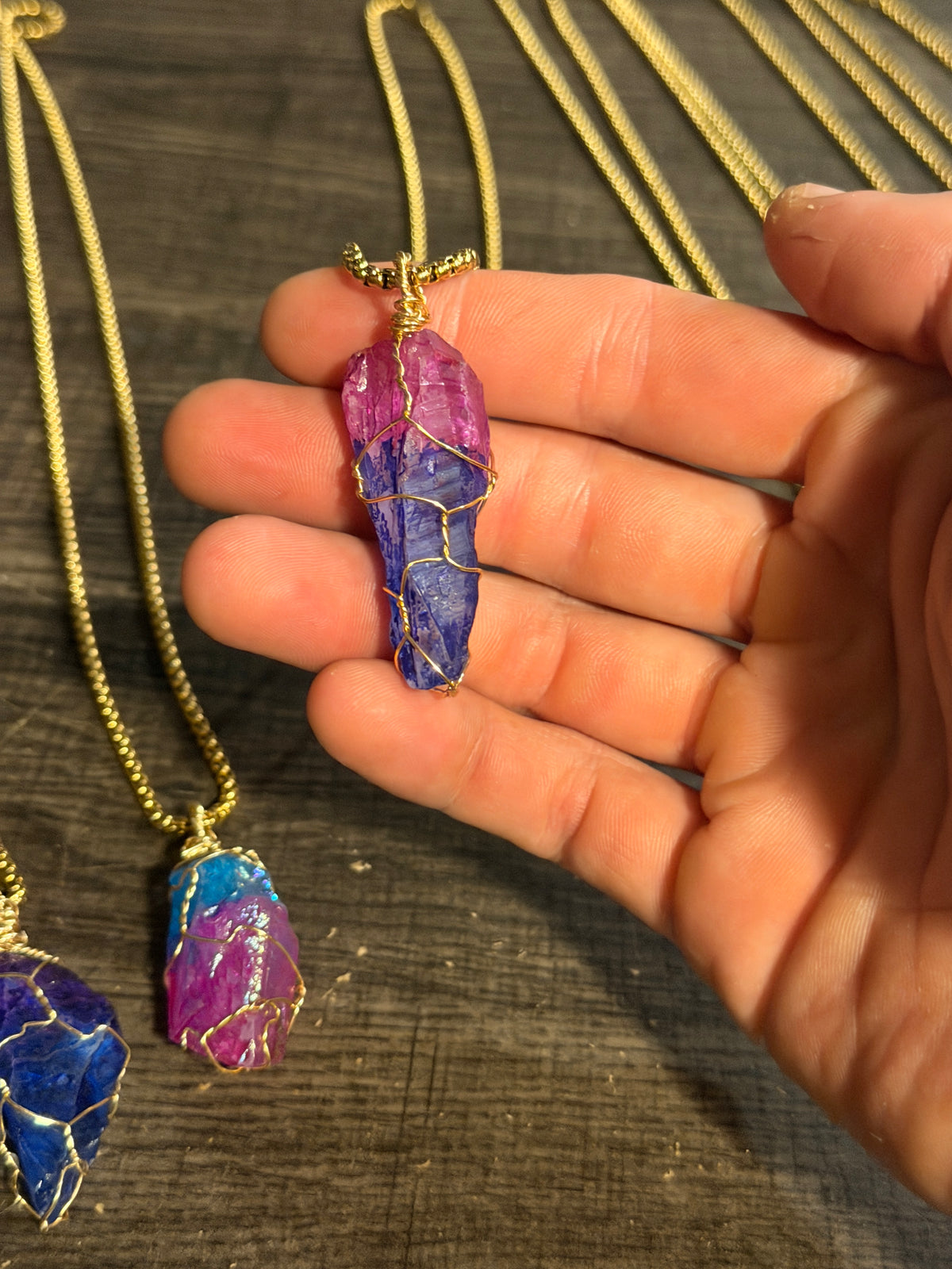 The Aurora: Hand-Wrapped Quartz Necklaces