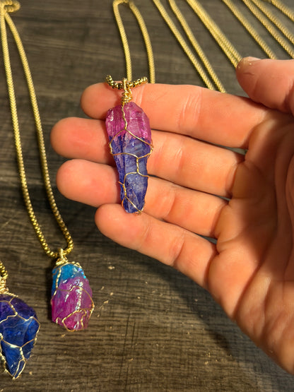 The Aurora: Hand-Wrapped Quartz Necklaces