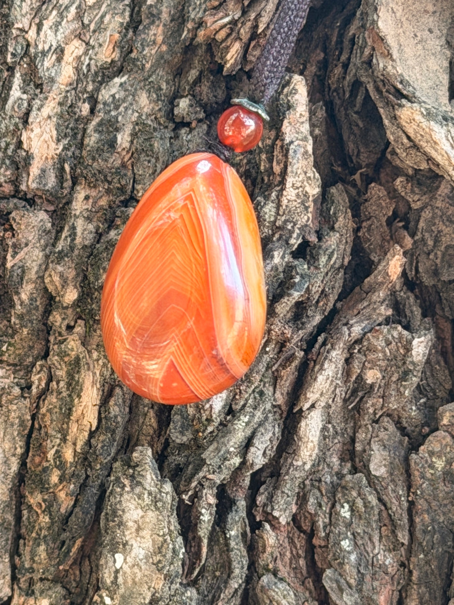 Sunset Banded Agate Teardrop Pendant