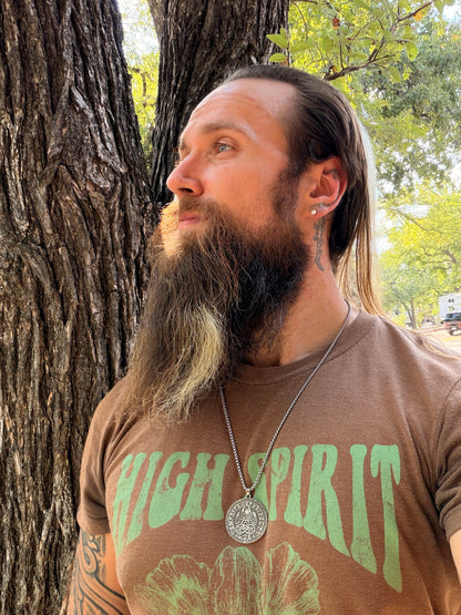 Viking Wolf Claw Medallion Pendant with Runes