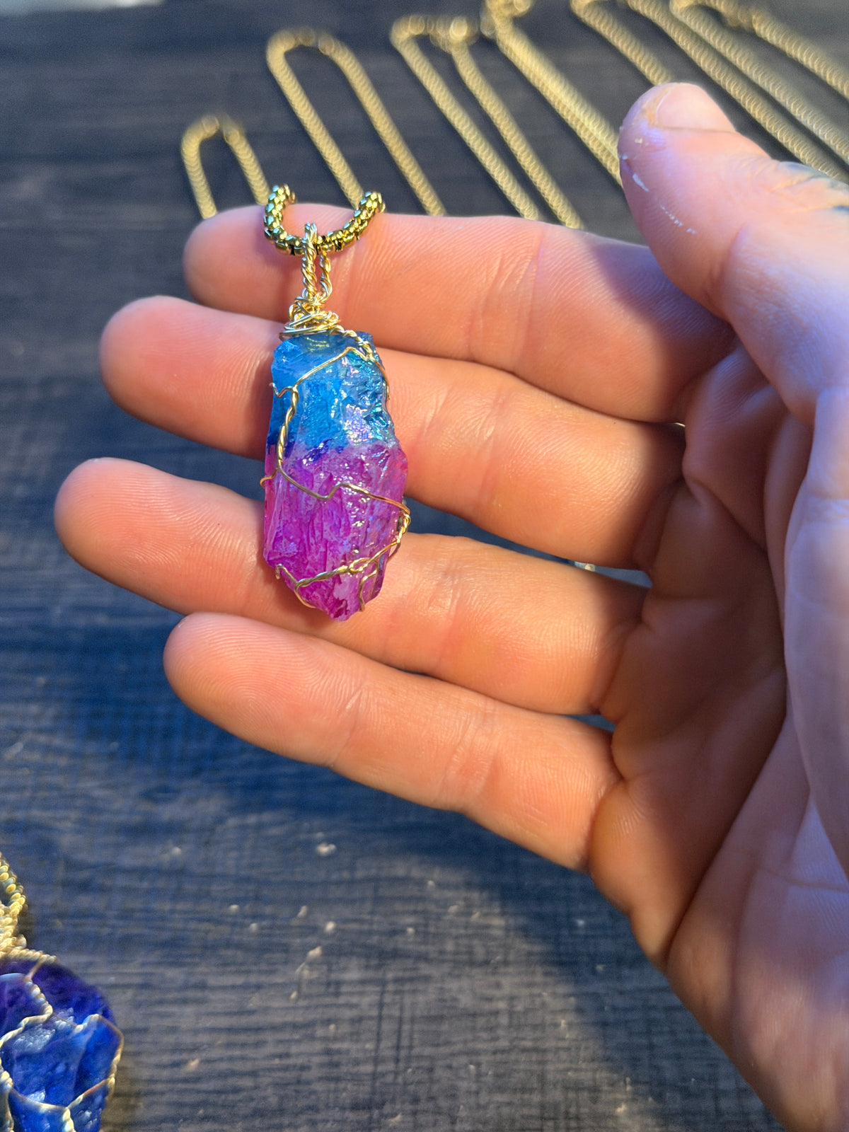 The Aurora: Hand-Wrapped Quartz Necklaces