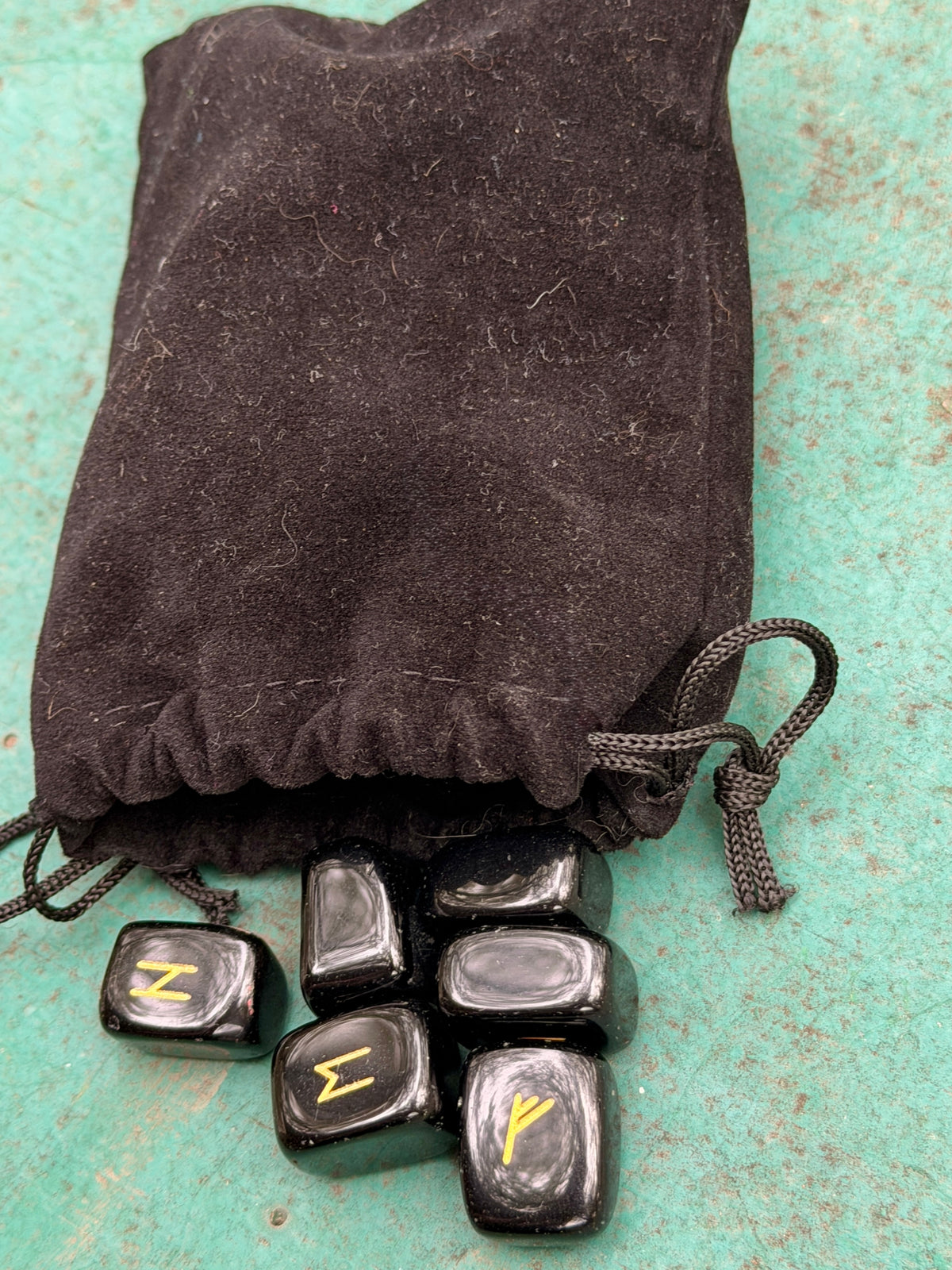 Obsidian Elder Futhark Rune Set