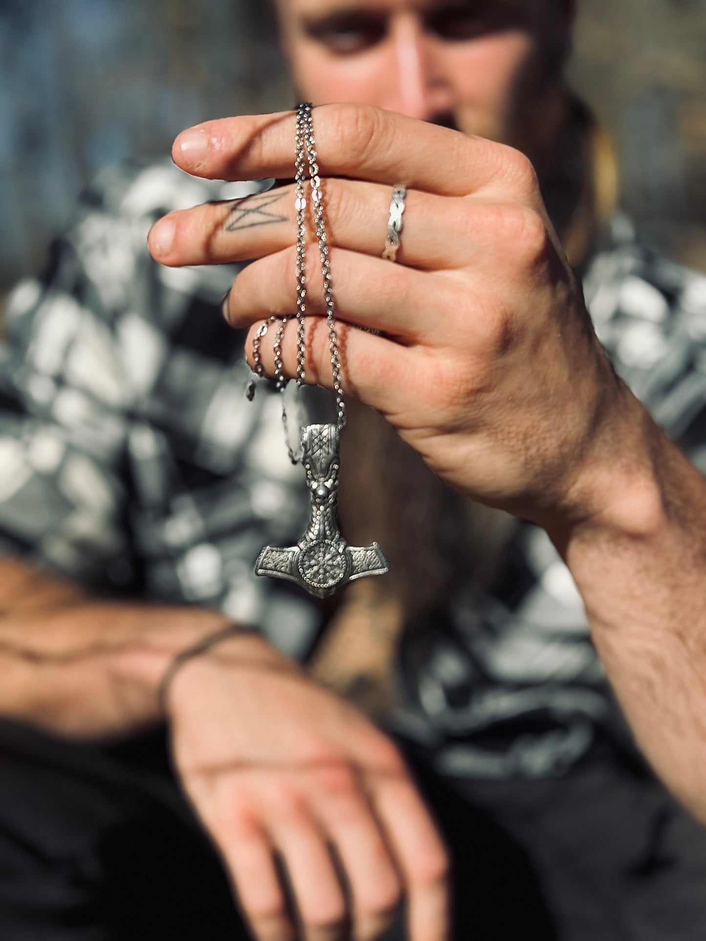 Skull Mjolnir Necklace