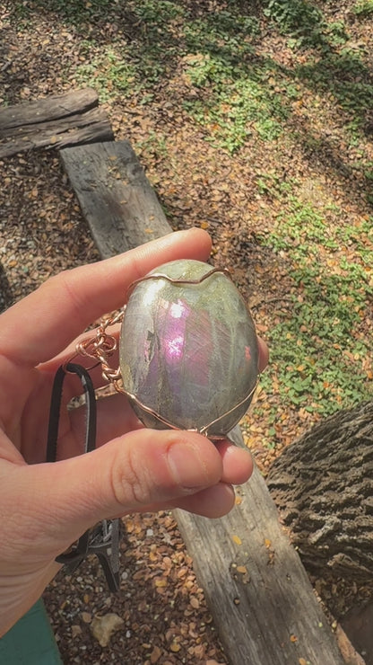 The Dragon Flash — Purple Labradorite Statement Necklace